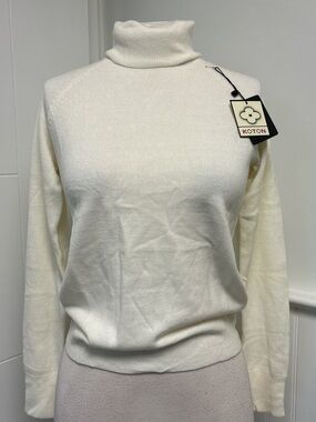 Koton Cream Turtleneck Sweater - Classic Lightweight Knit #180